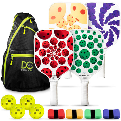 DC Pickleball Paddles - Multicolor 3D pickleball ball designs