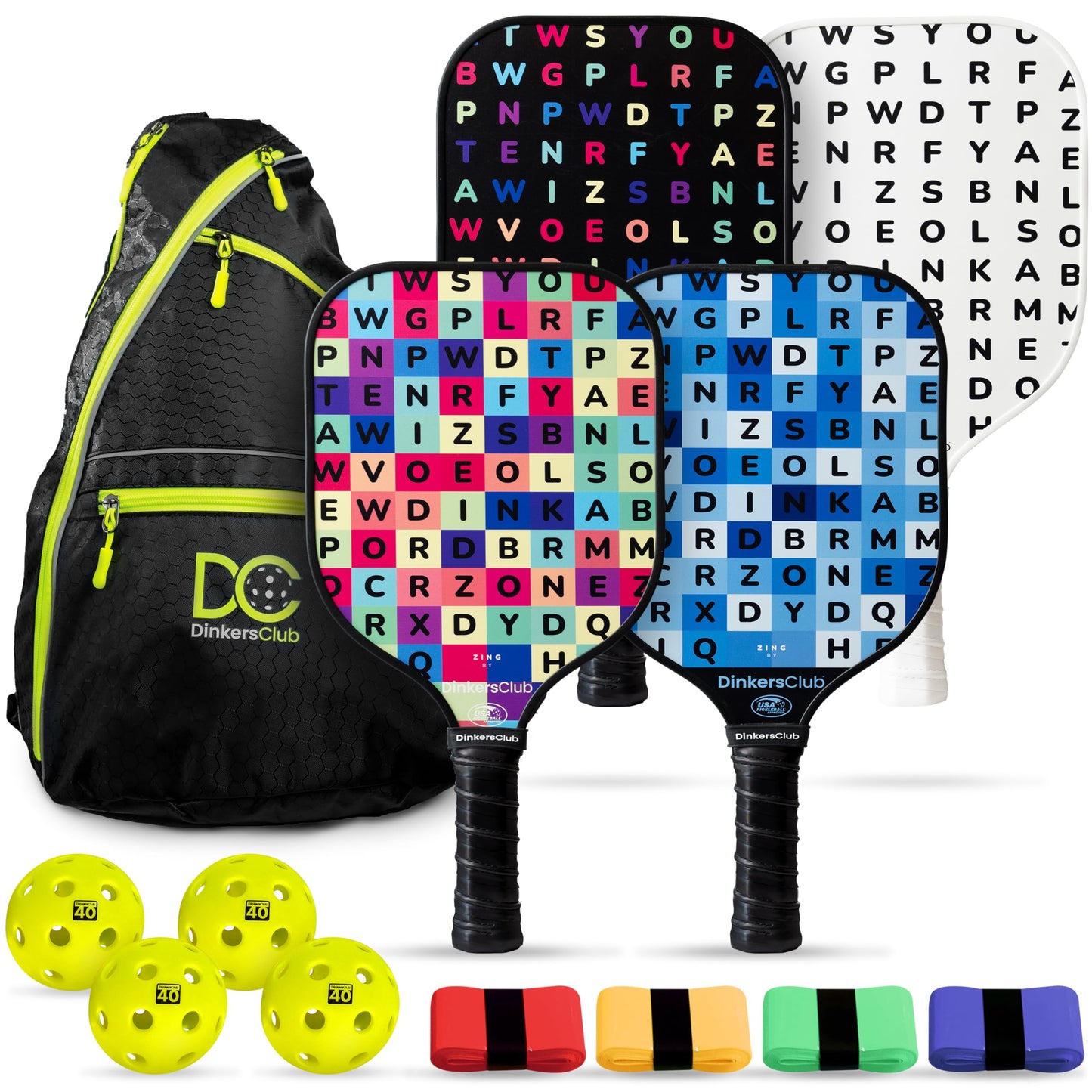 DC Pickleball Paddles - Multicolor pickleball words crossword designs